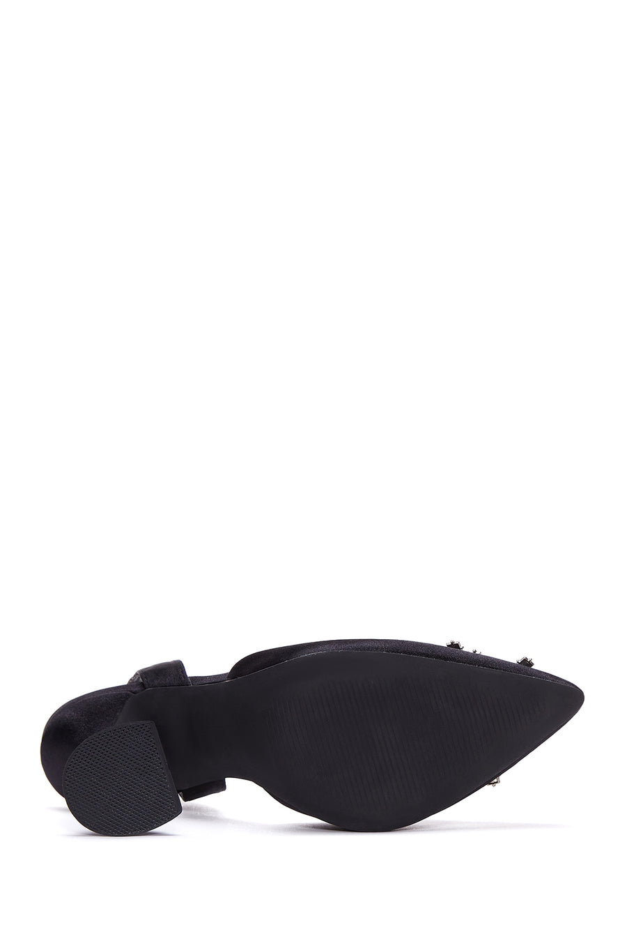 Women's Black Stone Heeled Shoes