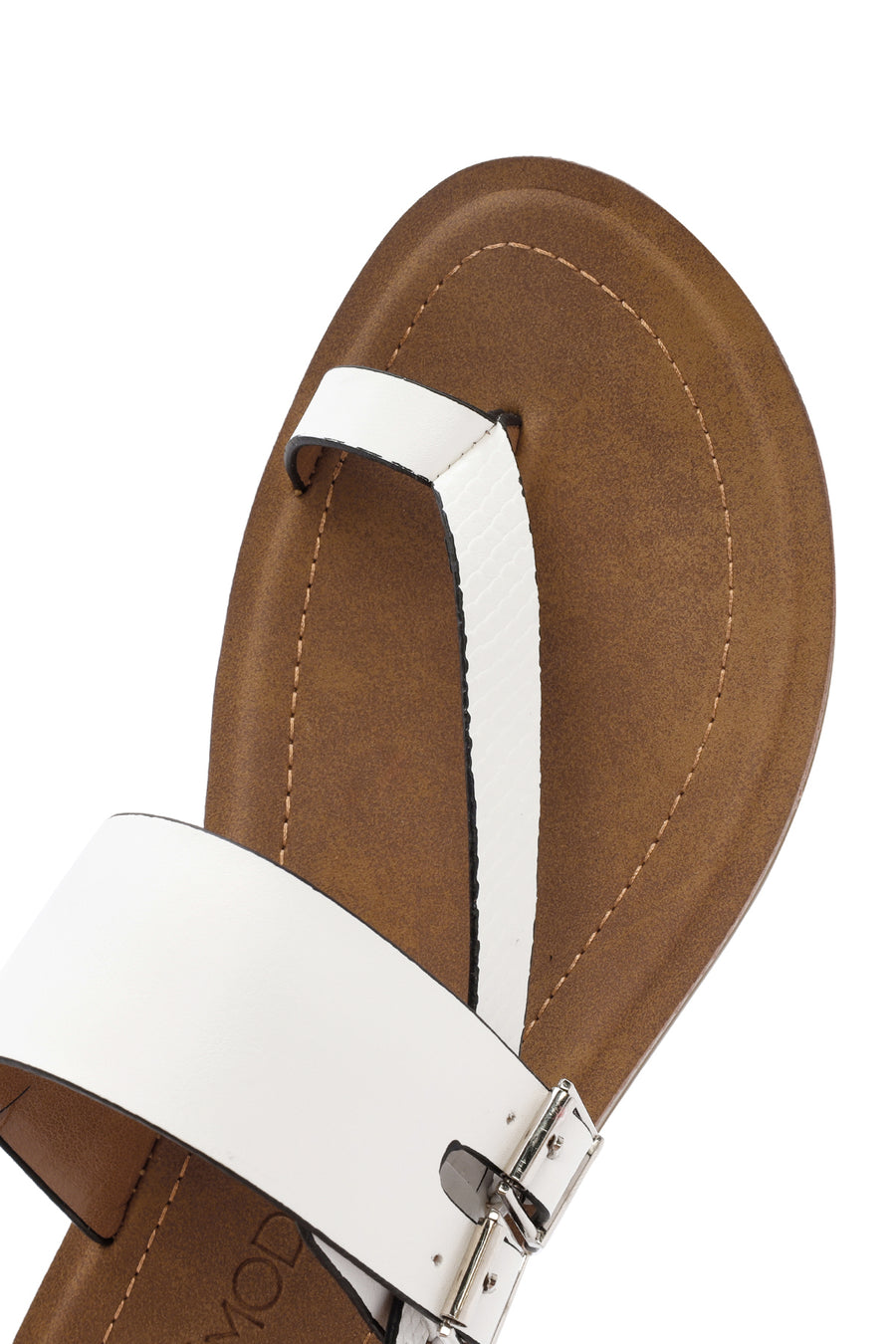 Women's White Ankle Strap Flip Flops Sandals