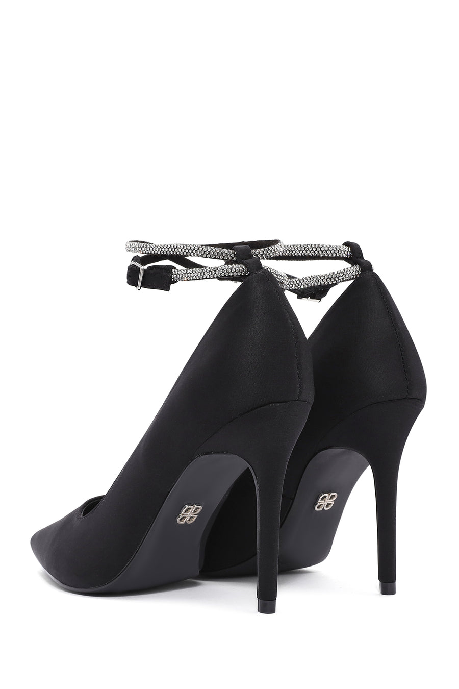 Kadın Siyah Bilekten Bağlamalı İnce Topuklu Stiletto