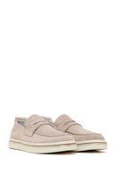 Male Beige Suede Leather Casual Loafer | Derimod