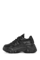 Women's Black Lace-Up Thick Soled Sneaker | Derimod