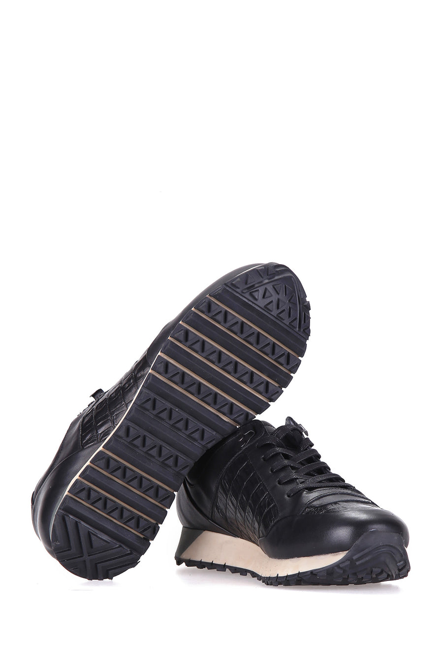 Kroko Desenli Erkek Deri Sneaker