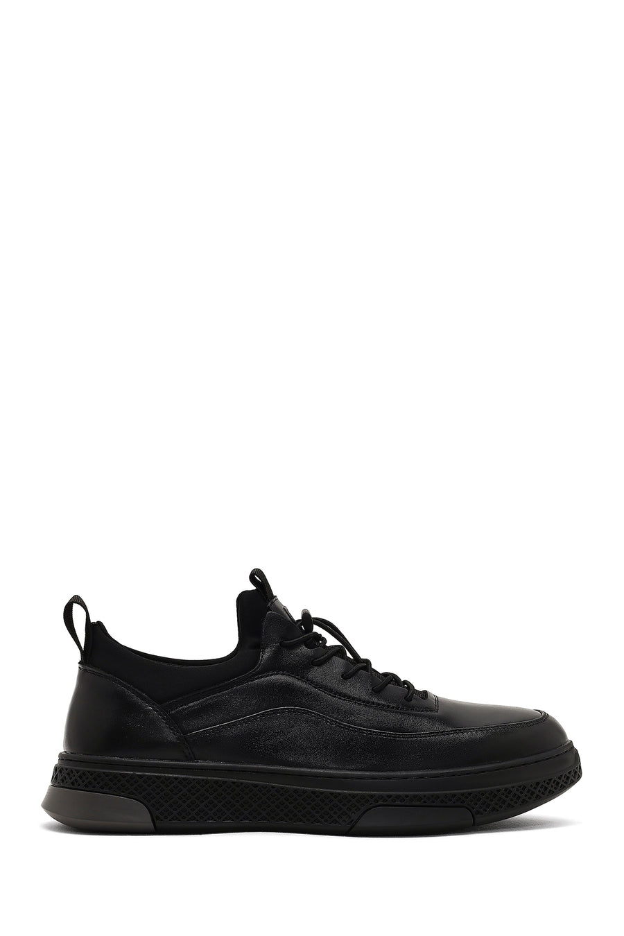 Erkek Siyah Kalın Tabanlı Deri Sneaker 25WFD697218 | Derimod