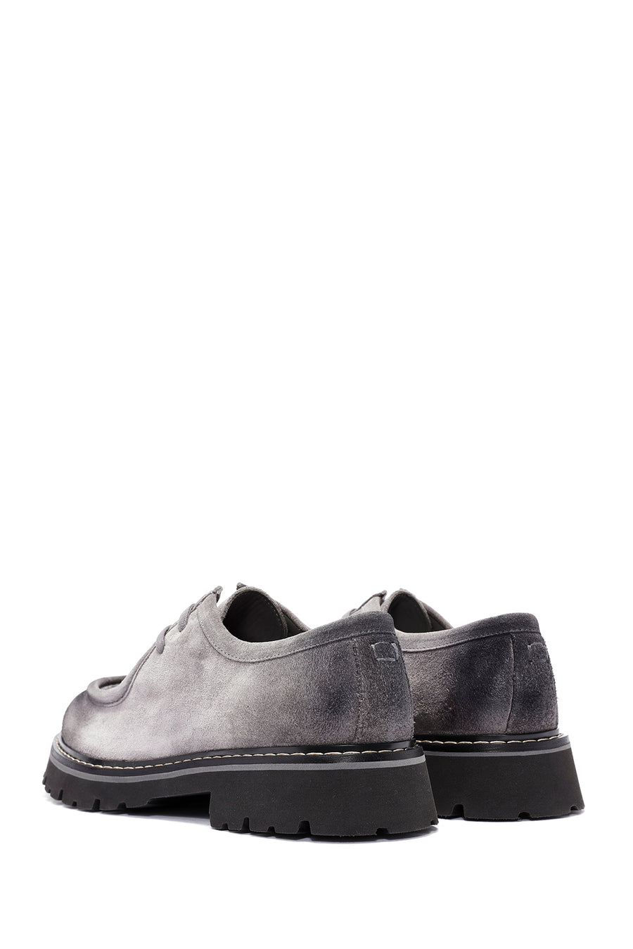 Men's Gray Lace-up Suede Leather Casual Shoes