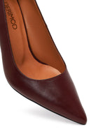 Kadın Bordo İnce Topuklu Deri Stiletto | Derimod