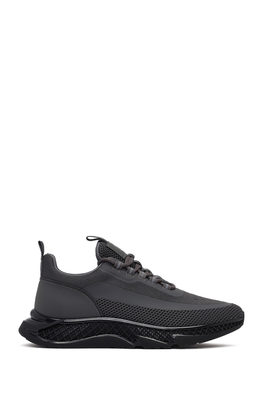 Derimod Zero Erkek Gri Kalın Tabanlı Bağcıklı Kumaş Sneaker WM68002155 | Derimod