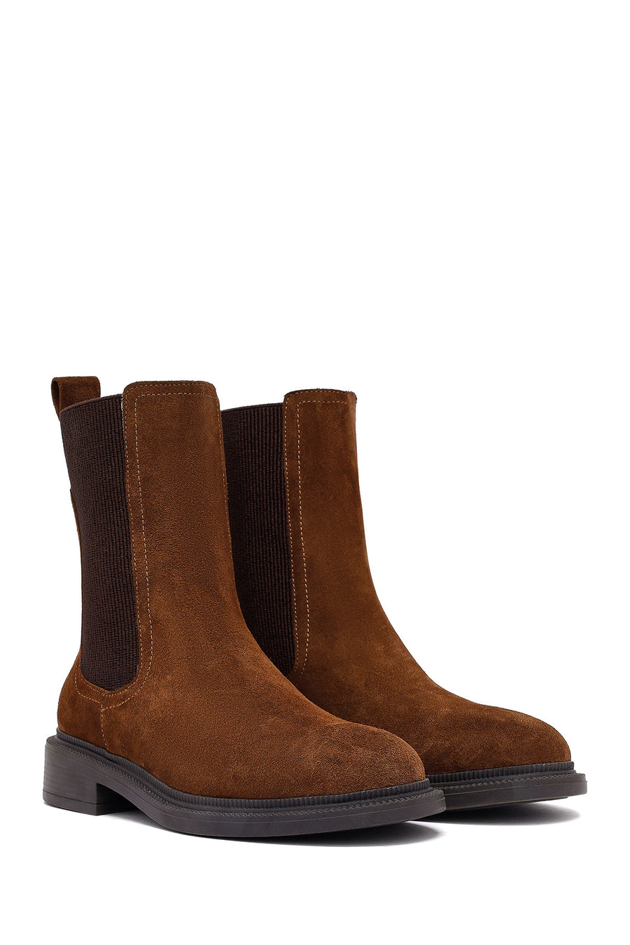 Women's Tan Suede Leather Chelsea Boot
