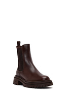 Kadın Kahverengi Kalın Tabanlı Deri Chelsea Bot | Derimod