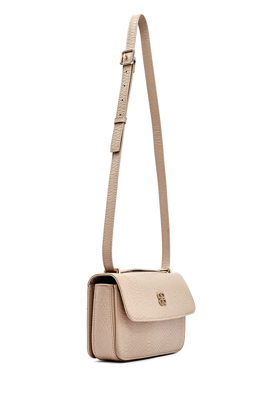 Women's Beige Printed Long Strap Crossbody Bag