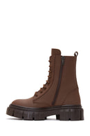 Women's Brown Boot Leather Boots | Derimod
