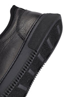 Erkek Siyah Bağcıklı Deri Sneaker | Derimod