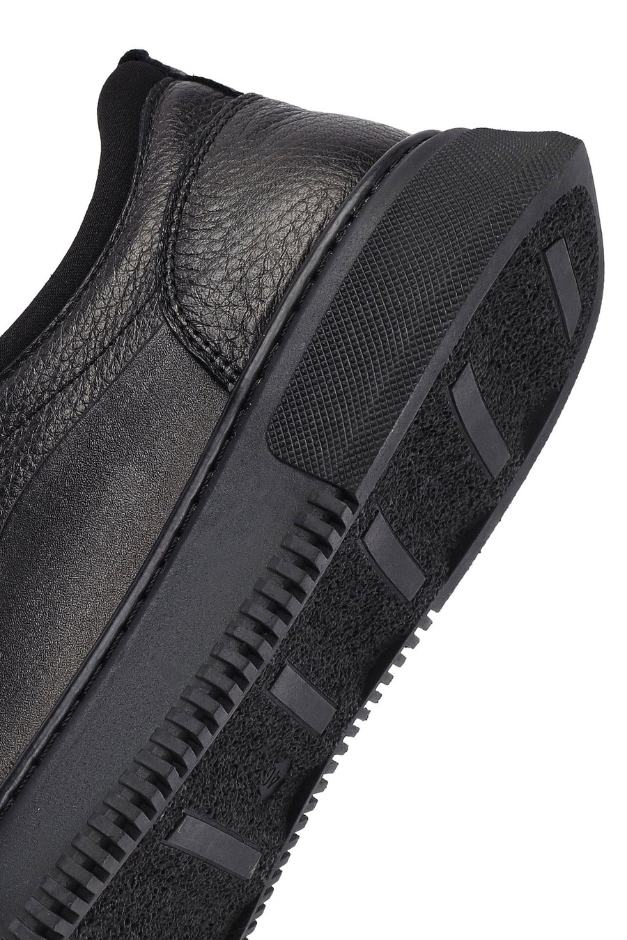 Erkek Siyah Bağcıklı Deri Sneaker