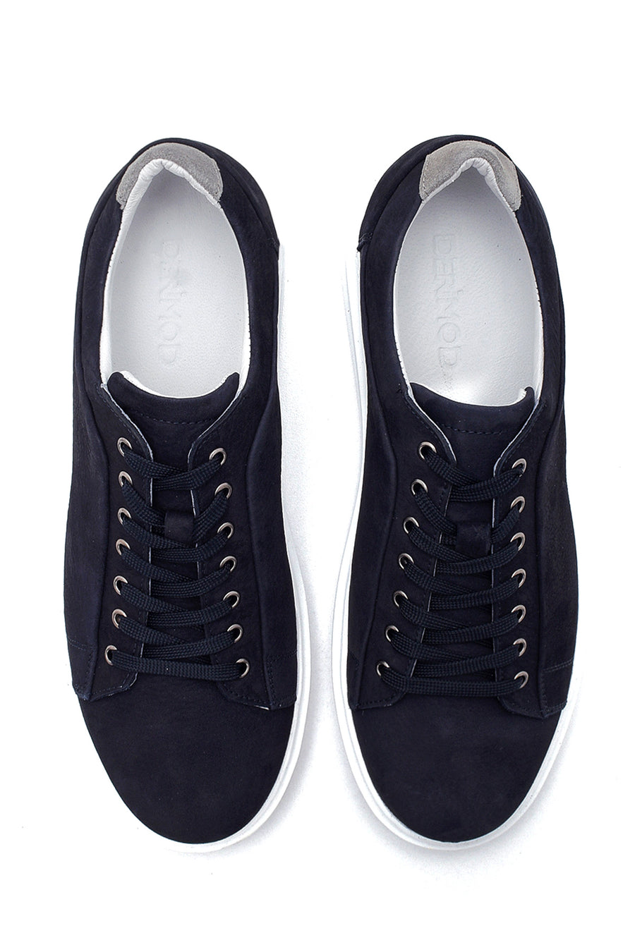 Erkek Lacivert Nubuk Deri Sneaker