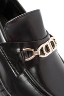 Women's Black Buckle Detailed Masculine Loafer | Derimod