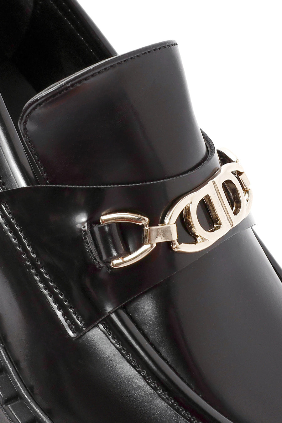 Women's Black Buckle Detailed Masculine Loafer