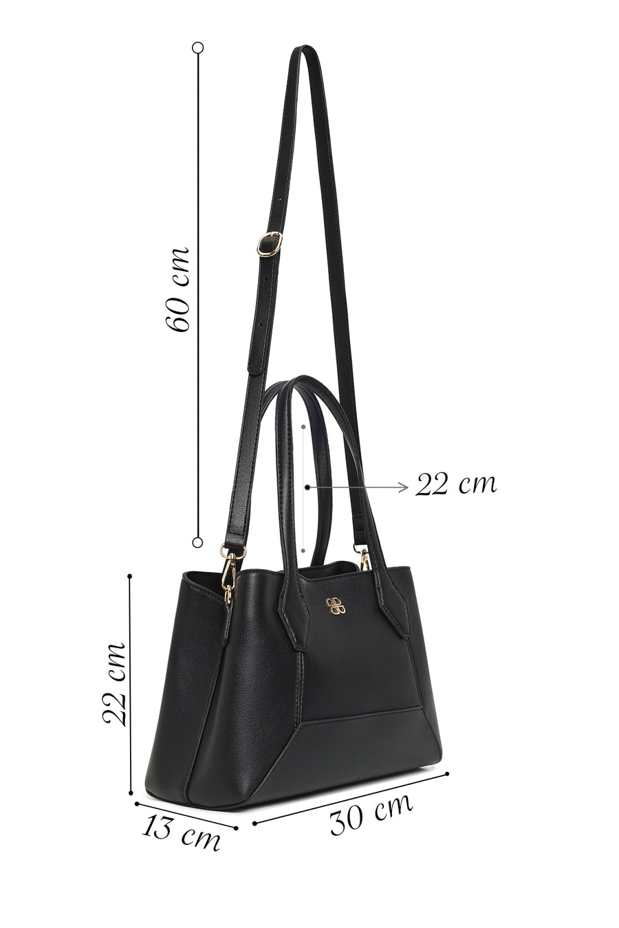 Women's Black Long Strap Classic Shoulder Bag