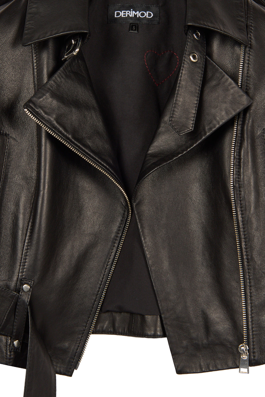Avanti Woman Black Off-Shoulder Short Biker Leather Jacket