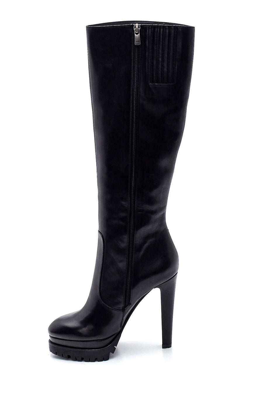 Women's Leather Platform Heeled Boots