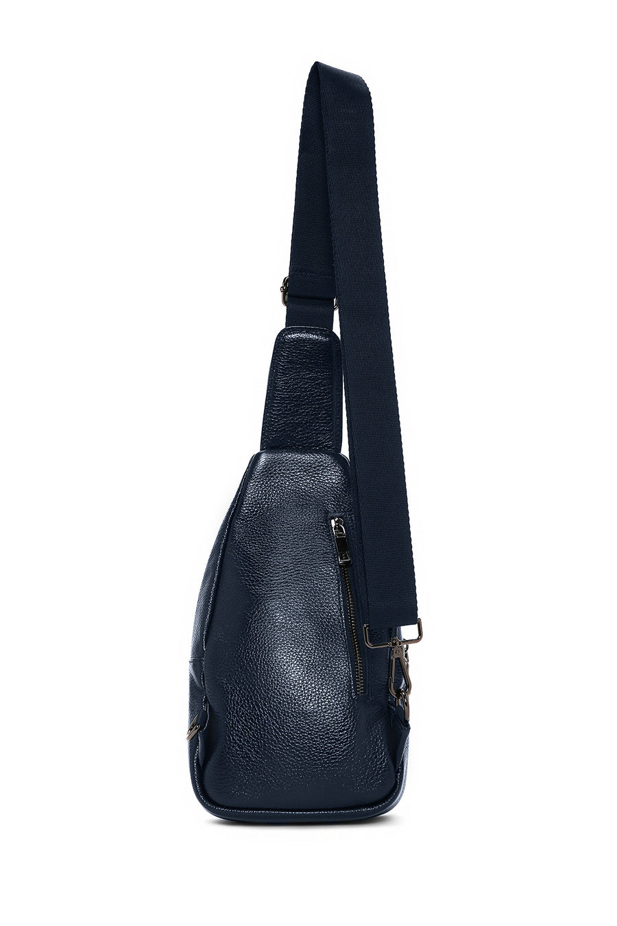 Men's Navy Blue Leather Crossbody Bag