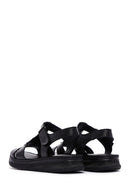 Women's Black Leather Comfort Sandals | Derimod