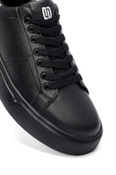 Erkek Siyah Bağcıklı Kalın Tabanlı Sneaker | Derimod