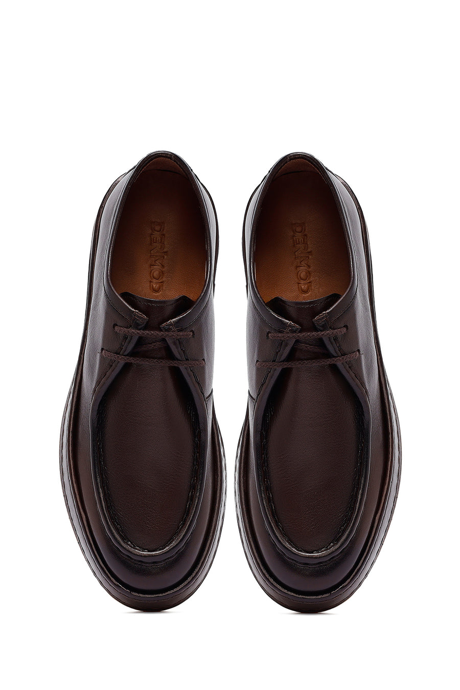 Male Brown Lace-up Leather Casual Shoes