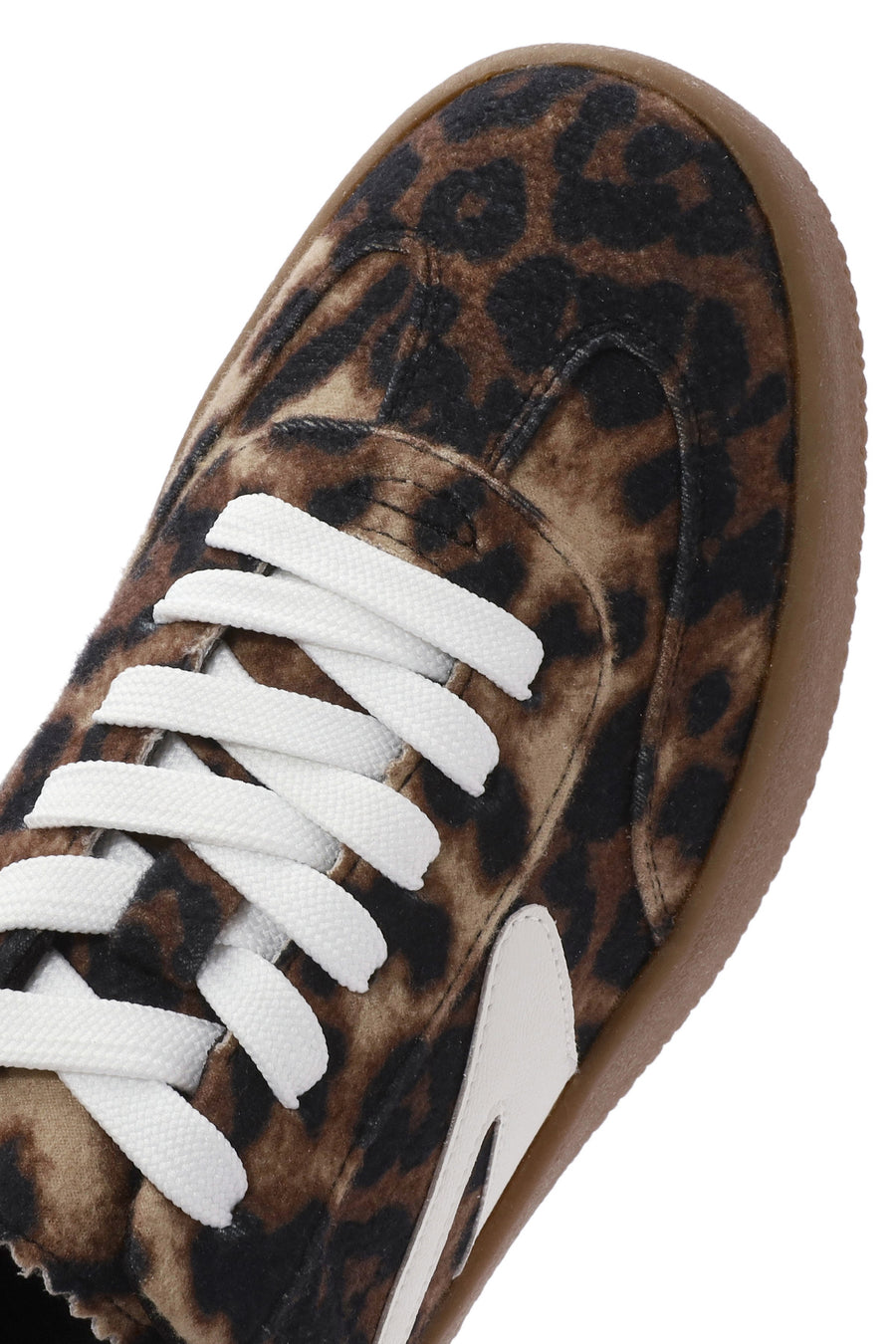 Kadın Leopar Bağcıklı Kalın Tabanlı Sneaker