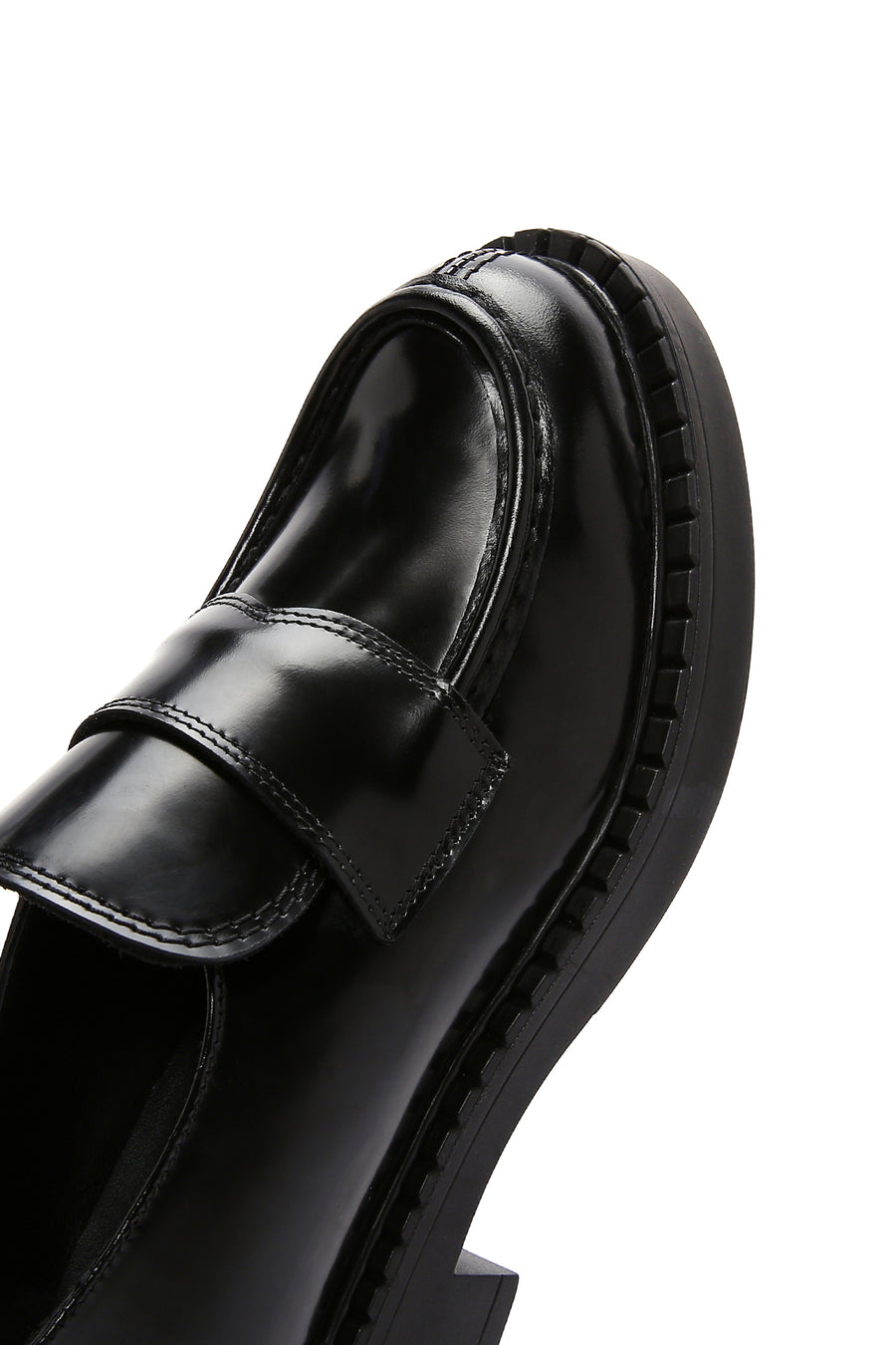 Kadın Siyah Deri Maskülen Loafer