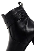 Women's Black Zippered Thick Heel Leather Casual Boots | Derimod