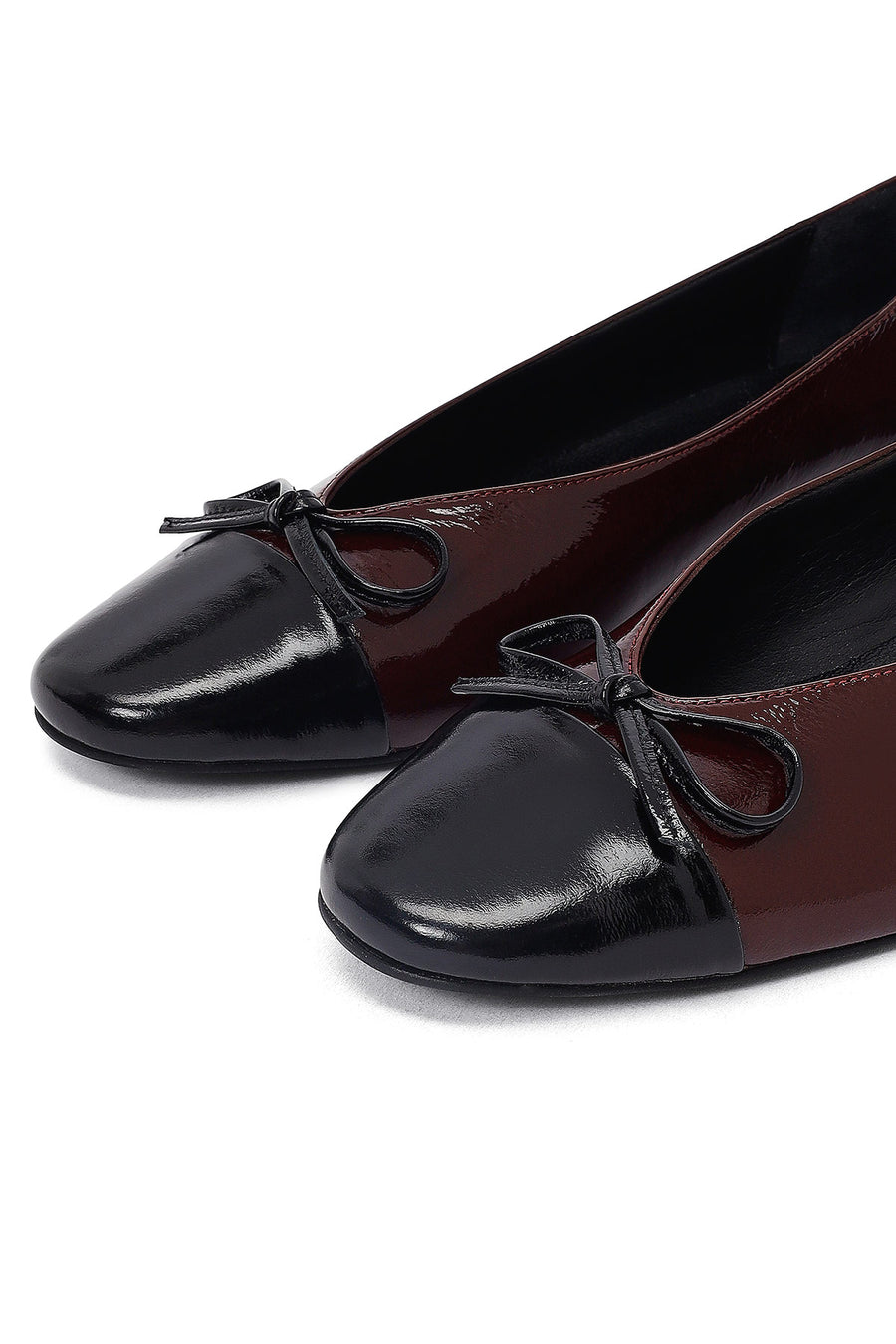 Women's Burgundy Short Heel Leather Ballet Flat