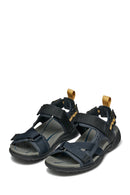 Geox Men's Navy Blue U Terreno + Grip B Te + Nbk Sy Double Strap Fabric Sandals | Derimod