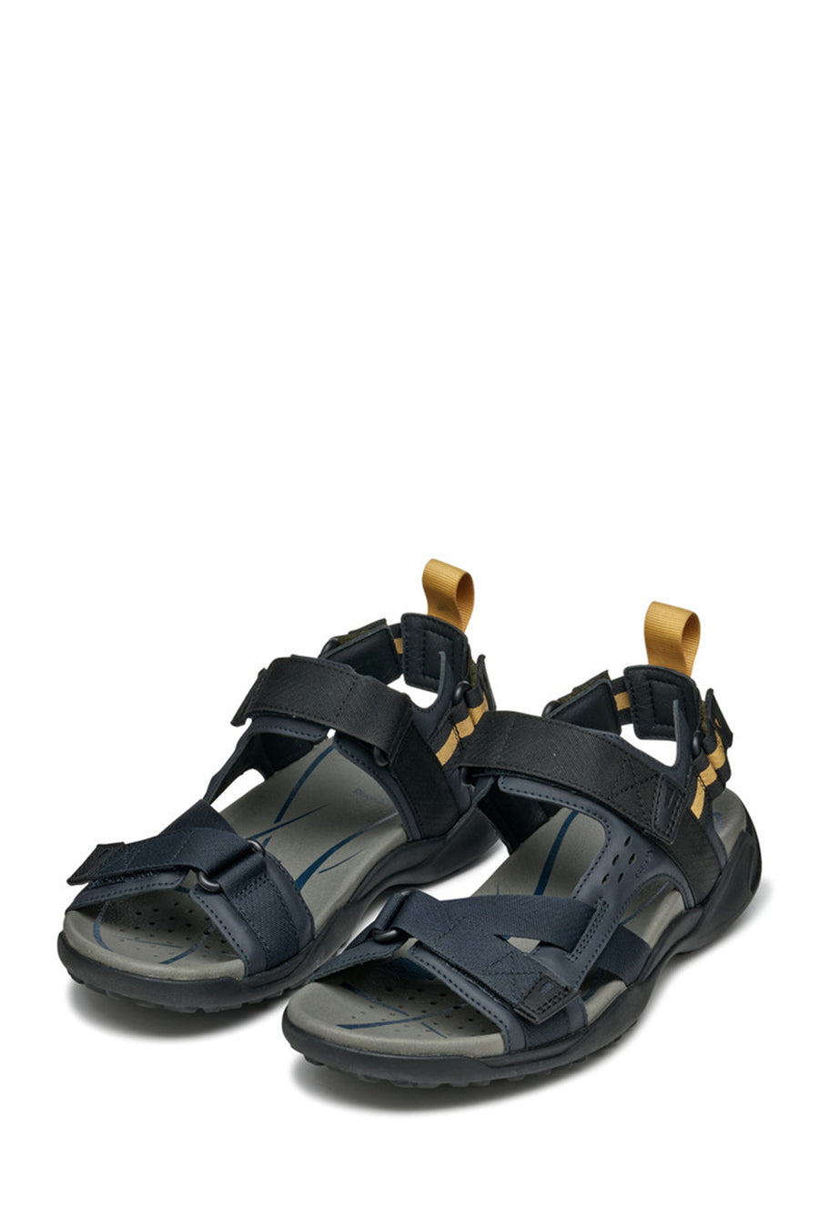 Geox Men's Navy Blue U Terreno + Grip B Te + Nbk Sy Double Strap Fabric Sandals