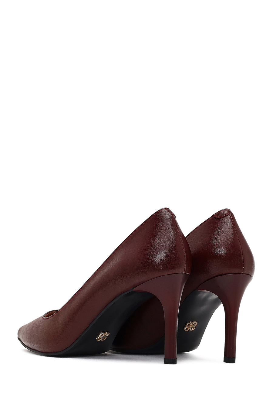 Kadın Bordo İnce Topuklu Deri Stiletto