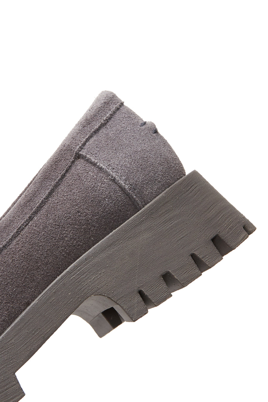 Women's Gray Leather Suede Masculine Loafer