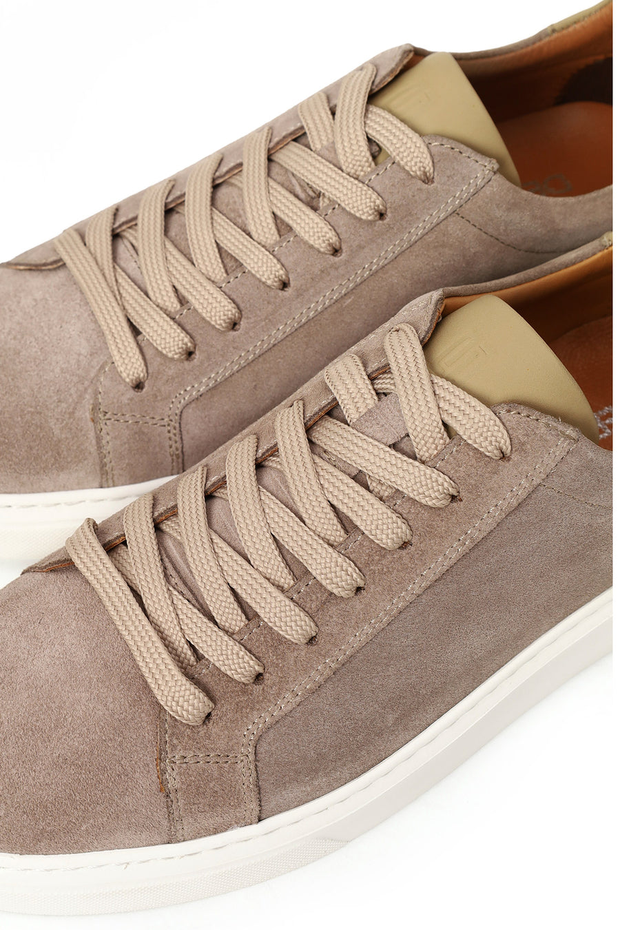Erkek Bej Bağcıklı Süet Deri Sneaker
