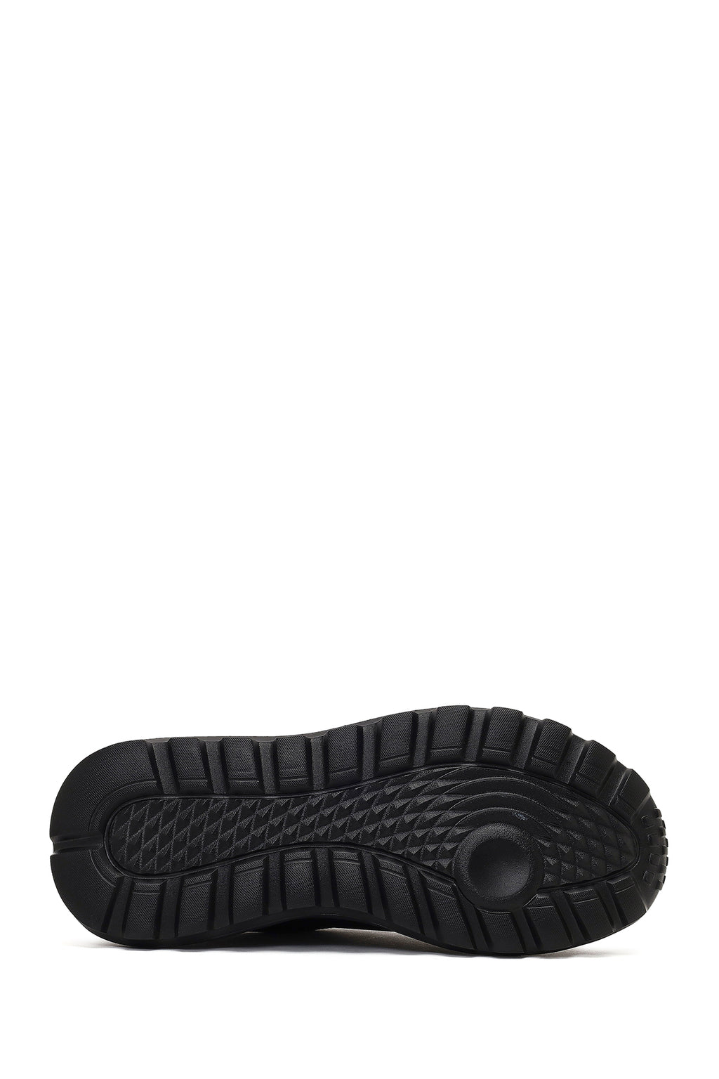 Erkek Siyah Bağcıklı Kalın Tabanlı Deri Sneaker