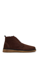 Male Brown Zip Closure Nubuck Leather Boots | Derimod