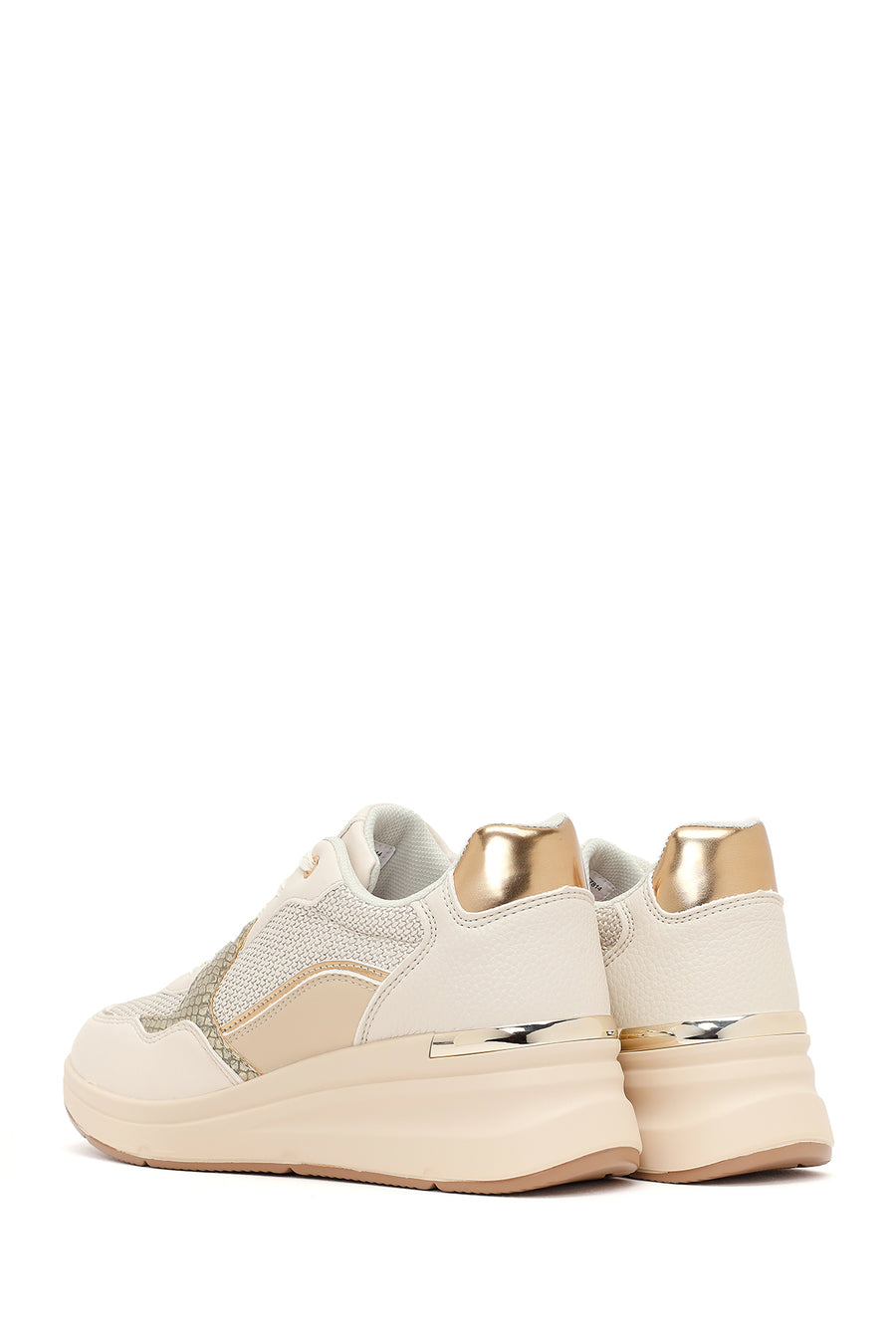 Kadın Bej Kalın Tabanlı Sneaker