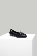 Women's Leather Ballerinas with Buckle | Derimod