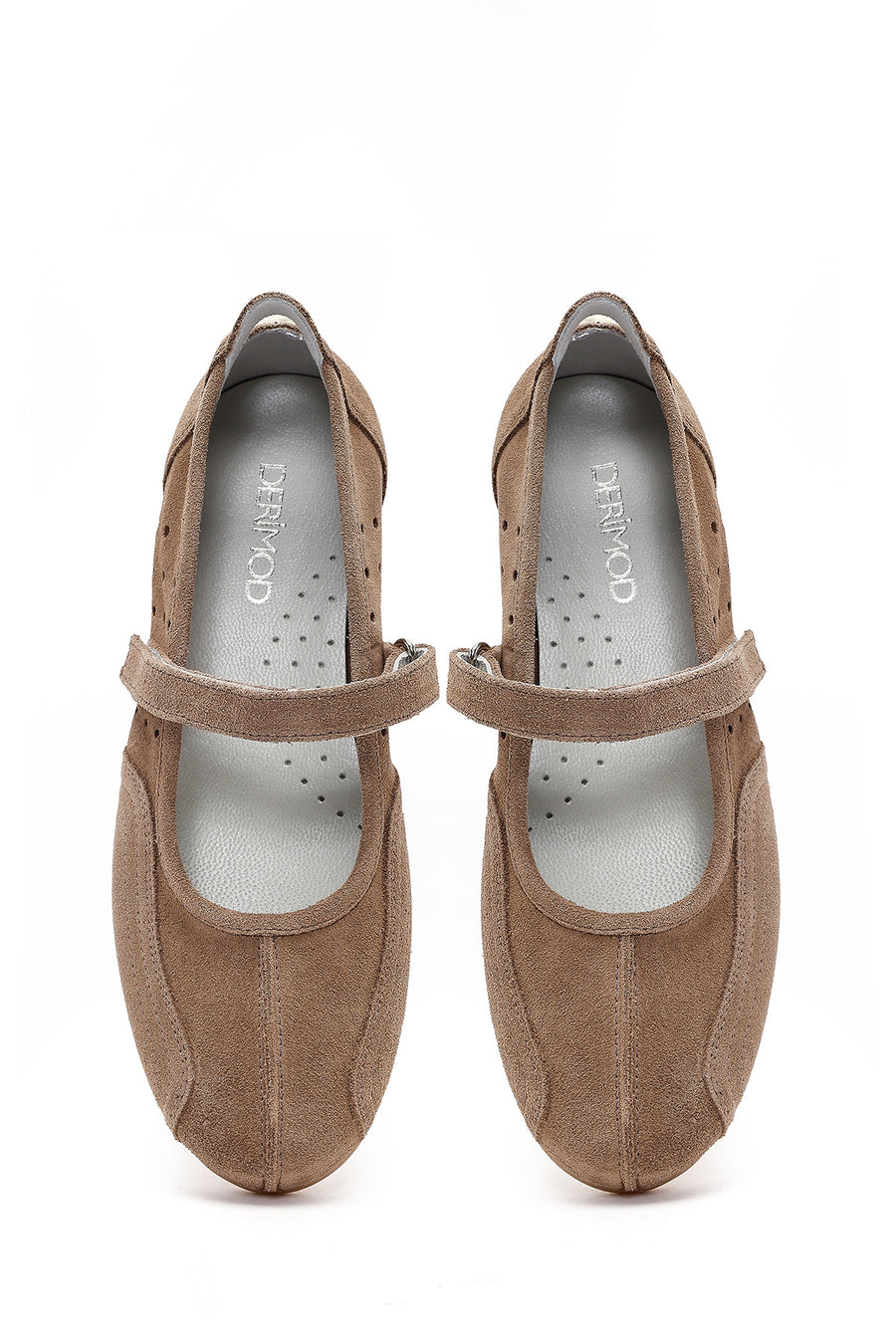 Women's Mink Banded Suede Leather Ballerinas