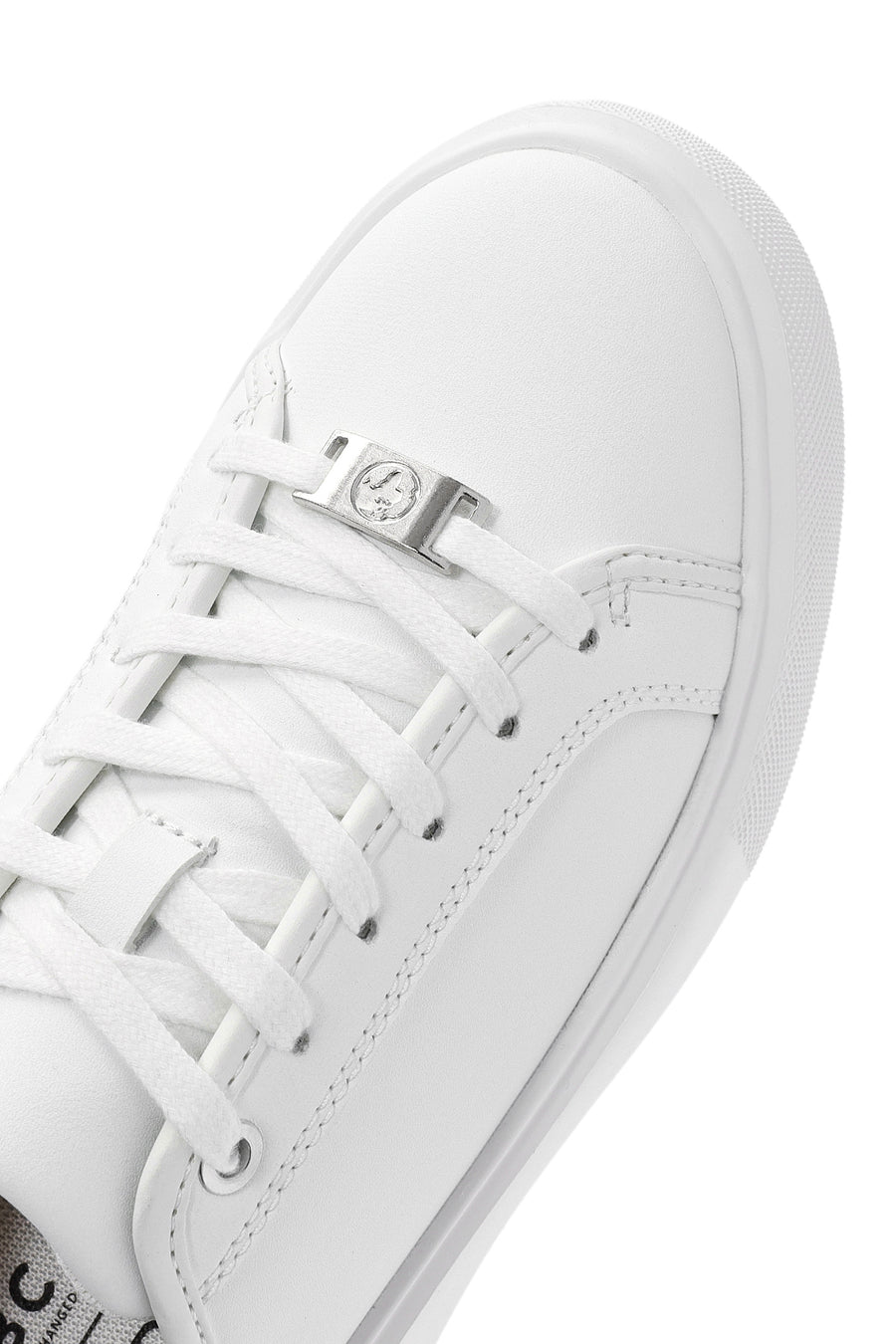 ACBC x Derimod Women's White Laced Leopard Detail Sneakers