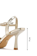 Women's Gold Ankle Buckle Braided Thin Heeled Shoes | Derimod