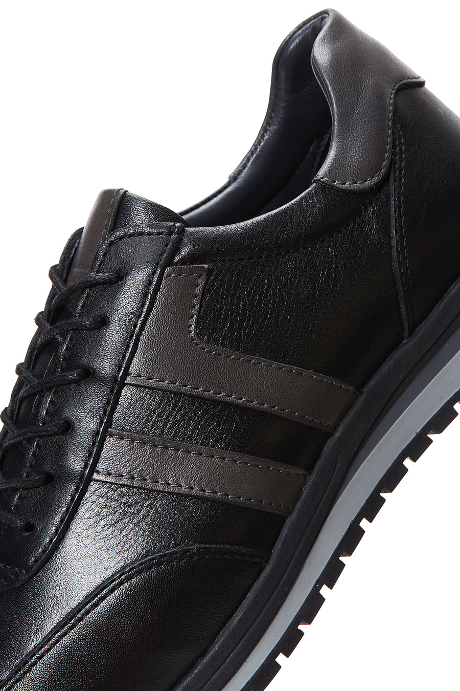 Erkek Siyah Deri Casual Sneaker