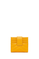 Woman Yellow Quilted Card Holder | Derimod
