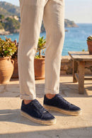 Erkek Lacivert Kalın Tabanlı Süet Deri Sneaker | Derimod