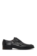 Male Black Double-Buckle Leather Casual Shoes | Derimod