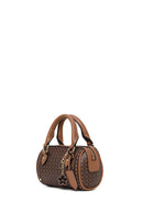 Woman Brown Long-Strap Printed Mini Crossbody Bag | Derimod