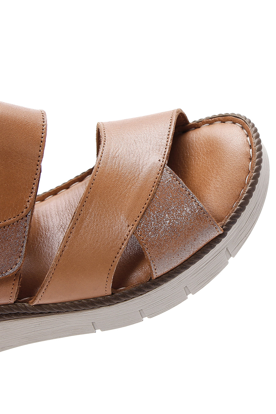 Kadın Taba Deri Comfort Sandalet