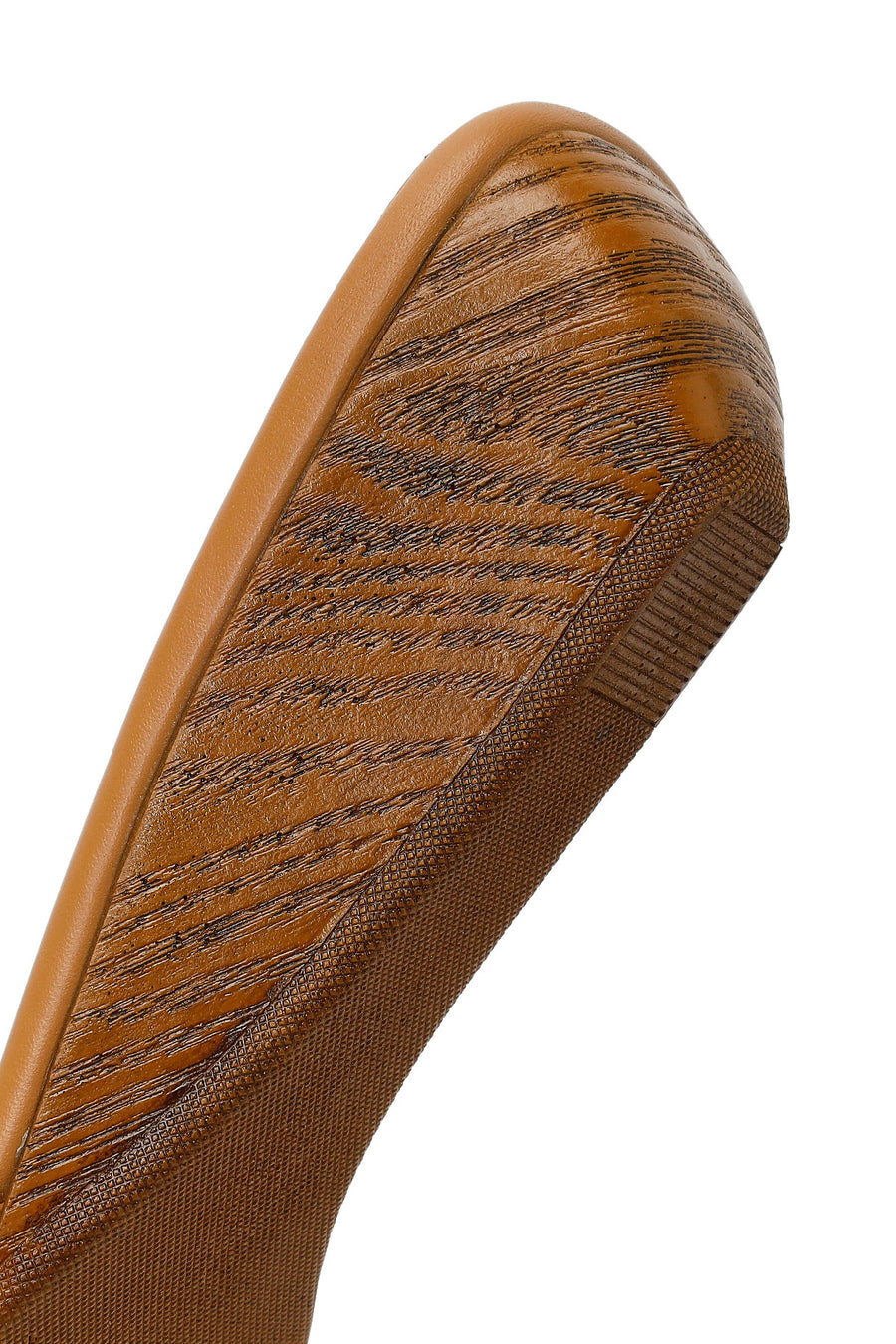 Women's Beige Short Platform Heel Leather Slippers