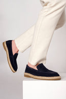 Erkek Lacivert Süet Deri Casual Loafer | Derimod